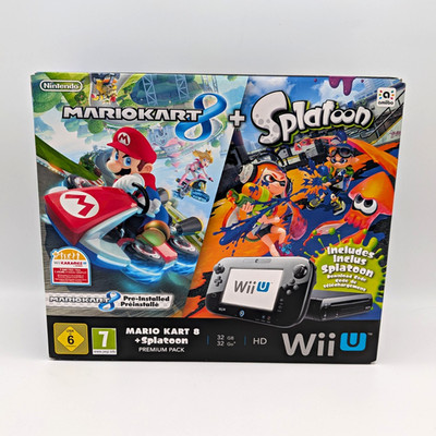 Nintendo Wii U Mario Kart 8 + Splatoon Premium Pack 32GB PAL Schwarz + OVP