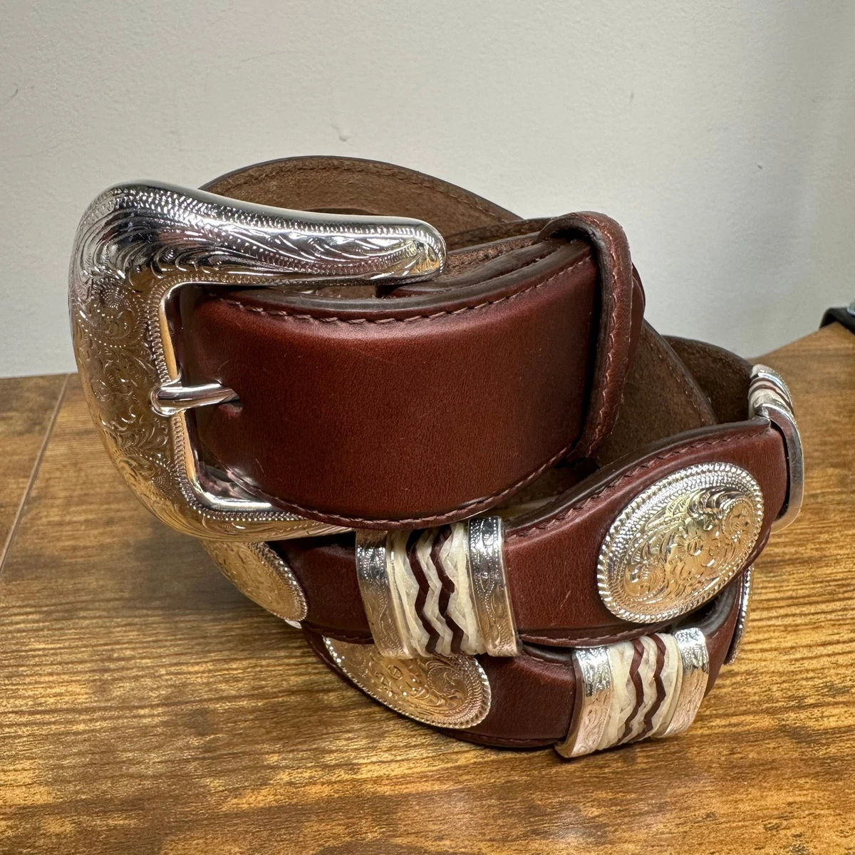 Vintage Tony Lama Western Leather Ranger‎ Style Belt Engraved Buckle USA 30 Vintage Tony Lama Belt - Etsy main image 3