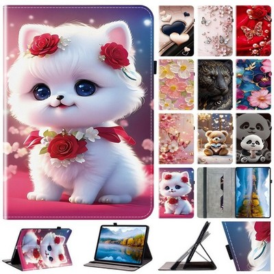 Butterfly Cat Bear Card Slot Tablet Case For Lenovo Tab M7 M8 M9 M10 M11 P11 P12
