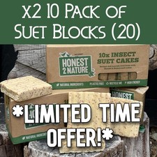 *SPECIAL OFFER* PREMIUM High-Energy Wild Bird Suet Blocks x2 Honest2Nature pk 20