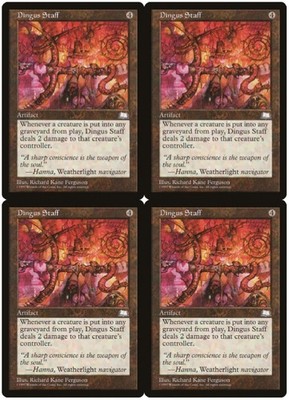 MTG Dingus Staff x4 Weatherlight Uncommon LP Playset