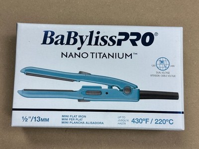 BaByliss PRO Nano Titanium Blue 1/2'' Flat Iron NEW