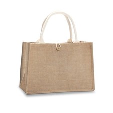Jute Tote Bags with Button,Beach,Pool Medium 14.5 x 6.7 x 10.2 Inch