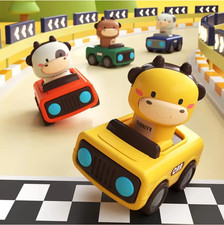 Press and Go Car Toys for Toddlers 1-3, Baby Animal Racing Cars, Infant Play Car