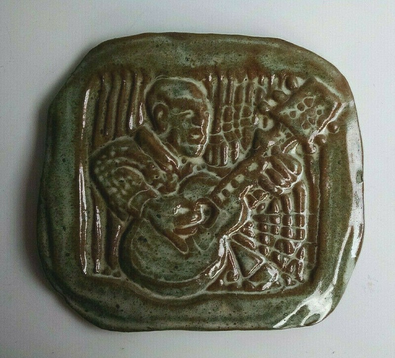 Vintage MCM Studio Pennsylvania Handmade Pottery Tile Bob Deane Pottery [?]