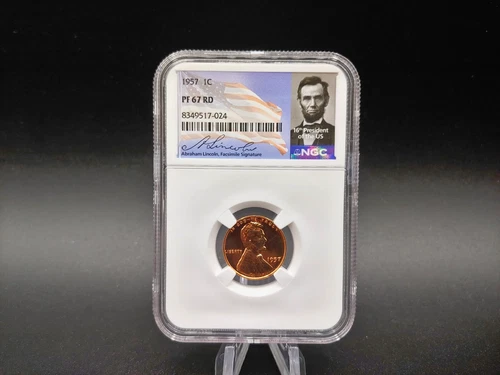 1957 Lincoln Wheat Cent Penny 1c - NGC Proof-67 Red  - Special Portrait Label