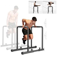Dip Station Heavy Duty Dip Bar Stand Fitness Workout Adjustable Parallel Bars