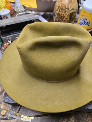 Vtg Resistol Self Conforming Cowboy Hat Mustard Gold Felt Sz  display picture 1