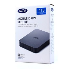 LaCie Mobile Drive Secure 4TB externe Festplatte USB 3.2 4.0 TB HDD, (2022) grau