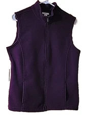 L L Bean Sleeveless Soft Fleece Vest Jacket Purple - 259068 Large Outdoors