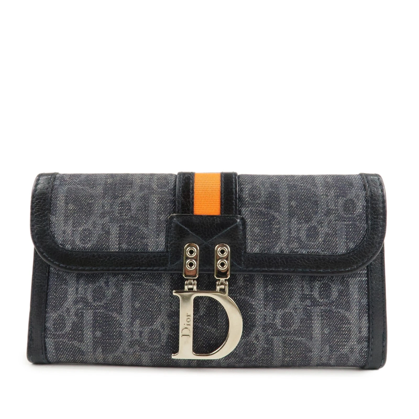 Portefeuille Christian Dior Flight Line Trotter toile cuir logo breloque occasion F/S