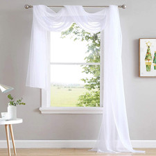 Sheer Canopy Bed Curtains Panels 216 - Home Decoration Sheer Voile Scarf Valance