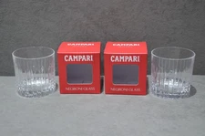 2x Campari Negroni Ribbed Rock Glass Tumbler In Gift Box 30cl 300ml Brand New