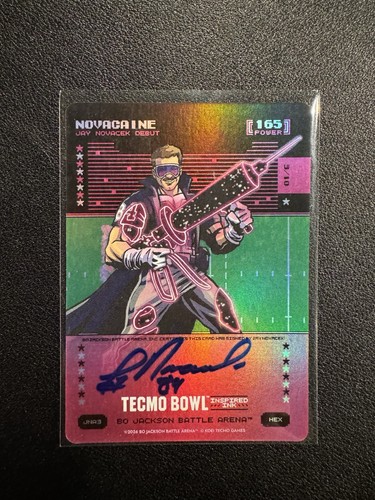 2026 Bo Jackson Battle Arena Tecmo Bowl NOVACAINE Jay Novacek Auto Hex /10 Rare