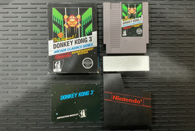 DONKEY KONG 3 - NINTENDO NES GAME W/ BOX, MANUAL & STYROFOAM - 100% COMPLETE