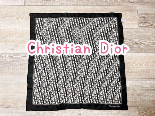Christian Dior foulard noir mouchoir 57 cm x 57 cm accessoire mode unisexe