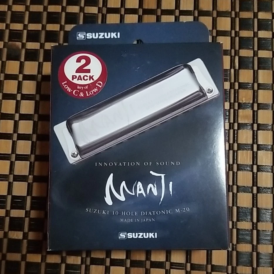 Juego de 2 piezas Harmonica Manti Suzuki 10 orificios bajo C y D con estuche de transporte Foto 4 de 4