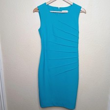 Calvin Klein Pencil Midi Dress Teal Size 2