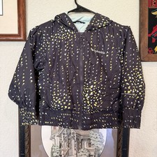 Vintage 00s Columbia Windbreaker Size 6 Gray Full Zip Hooded Lined Jacket Girls