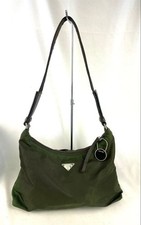 PRADA One Shoulder Bag Green Nylon Keychain Unisex From Japan