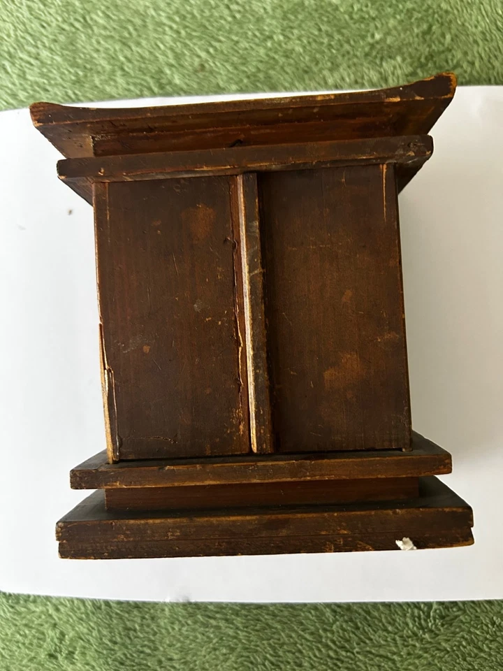 Antique Vintage Portable Traveling Shrine Zushi Buddhist Monk Altar Figure Edo - Image 4 of 4