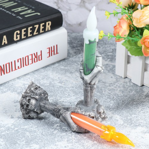 2 Pcs Skull Lamp Halloween Home Decor Indoor Led Candles Party Decorations - Picture 11 of 11