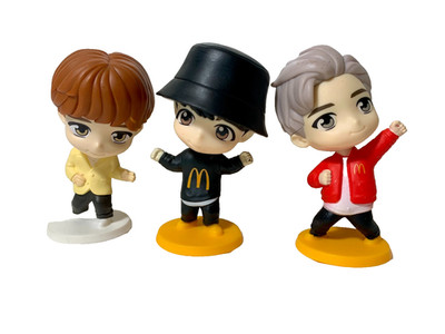 TinyTAN BTS   Jimin, RM and Jung Kook McDonald s Happy Meal Figure w/ Box & Card