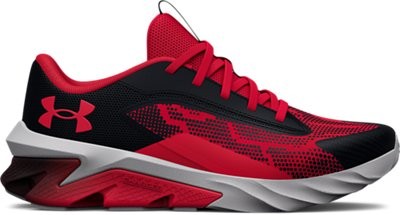 Under Armour Boys' Pre-School UA Scramjet 4 Running Shoes Black/Halo Gray/Red -