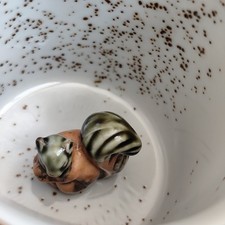 Wade Whimsy? Hidden Squirrel Inside Brown Speckled Mug Vintage Collectable VGC