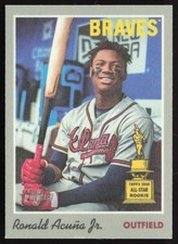 2019 Topps Heritage #7 Ronald Acuña Jr. 1970 Cloth Stickers
