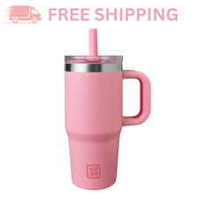 YAYA Kids Insulated Stainless Steel Travel Tumbler 12oz Pink Spill Proof