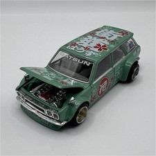 Kaido House 1971 Datsun 510 Wagon 1:64 Green Diecast Car Opening Hood