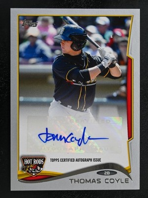 2014 Topps Pro Debut #PDA-TC Thomas Coyle /25 AUTO Silver Bowling Green Hot Rods