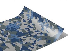 Rwraps Blue Camouflage Sapphire Flecktarn Gloss Vinyl Film Wrap 59in x 6in