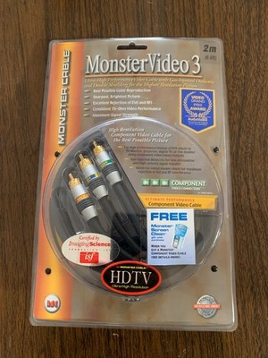 NOS NEW Monster Cable MV3CV-4M ''VIDEO 3 Series'' Component Video Cable - 4 Meter