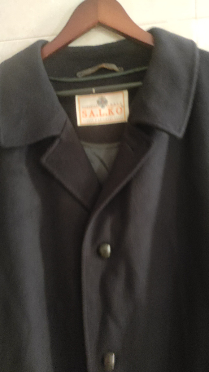 S.A.L.K.O. Hubertus Loden Wool Trench Coat Made Australia Black