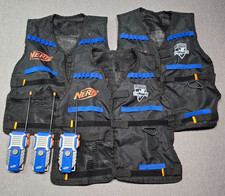 Nerf N-Strike Lot of Tactical Vests x3 Black Ammo Holders Walkie Talkies x3