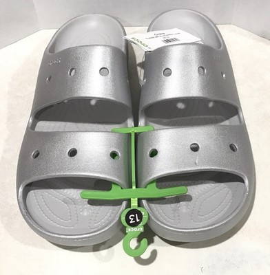 Crocs Classic Metallic Slide Slip On Sandal v2 SILVER MENS 13 NEW WITH TAGS