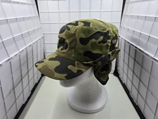 Vintage Reversible Camouflage / Orange Trapper Hat Medium Made In USA 