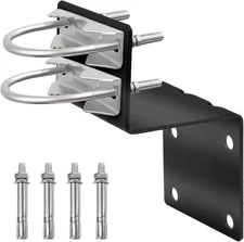 XRDS-RF Antenna Mount Kit, Black-Coated Pole Mount Bracket with Double U-Bolts C