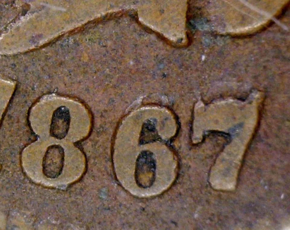 1867 /67 ERROR ANACS VG8 Indian Head Cent Coin FS-301 Re Punched Date NR - Image 2 of 4