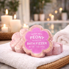 3X Trader Joe's Peony Scented Bath Fizzer- Relaxing Bath Bombs - Limited Time 