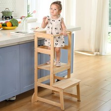 Mother's Helper Adjustable Height Kitchen Step Stool, Helper Learning Stool T...