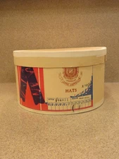 VINTAGE LEONE CAPPELLI MEN'S OVAL SHAPED HAT BOX FOR FEDORA EXCELLENT