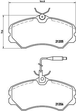 Vorderachse Brembo P 23 023 Bremsbelagsatz, Scheibenbremse FüR CitroËN,Fiat,Peug-image