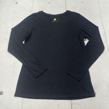 Natural Uniforms Shirt Womens Large Black Luxe Stretch Long Sleeve Underscrub