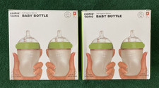 4 Como tomo Baby Bottles Green silicone 8oz medium flow 2 packs of 2