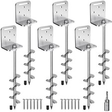 6 Pack 18" Trampoline Ground Anchors Screw 2'' Dia Blade, 6Pack 18Inch Length
