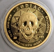 1/10 oz .9999 Gold ~ Gemini ~ Memento Mori / Skull Coins 2015 Zodiac #20/99 6699.80 per troy oz