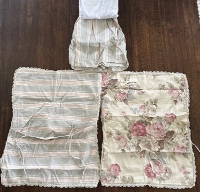 Vintage Country Living Queen Bed Skirt & Rev. Shams NIP See Pics Country Cottage